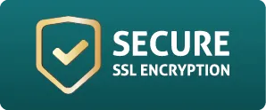 Sicherheitsicon mit Text zur SSL-Verschlüsselung für Investitionsvertrauen